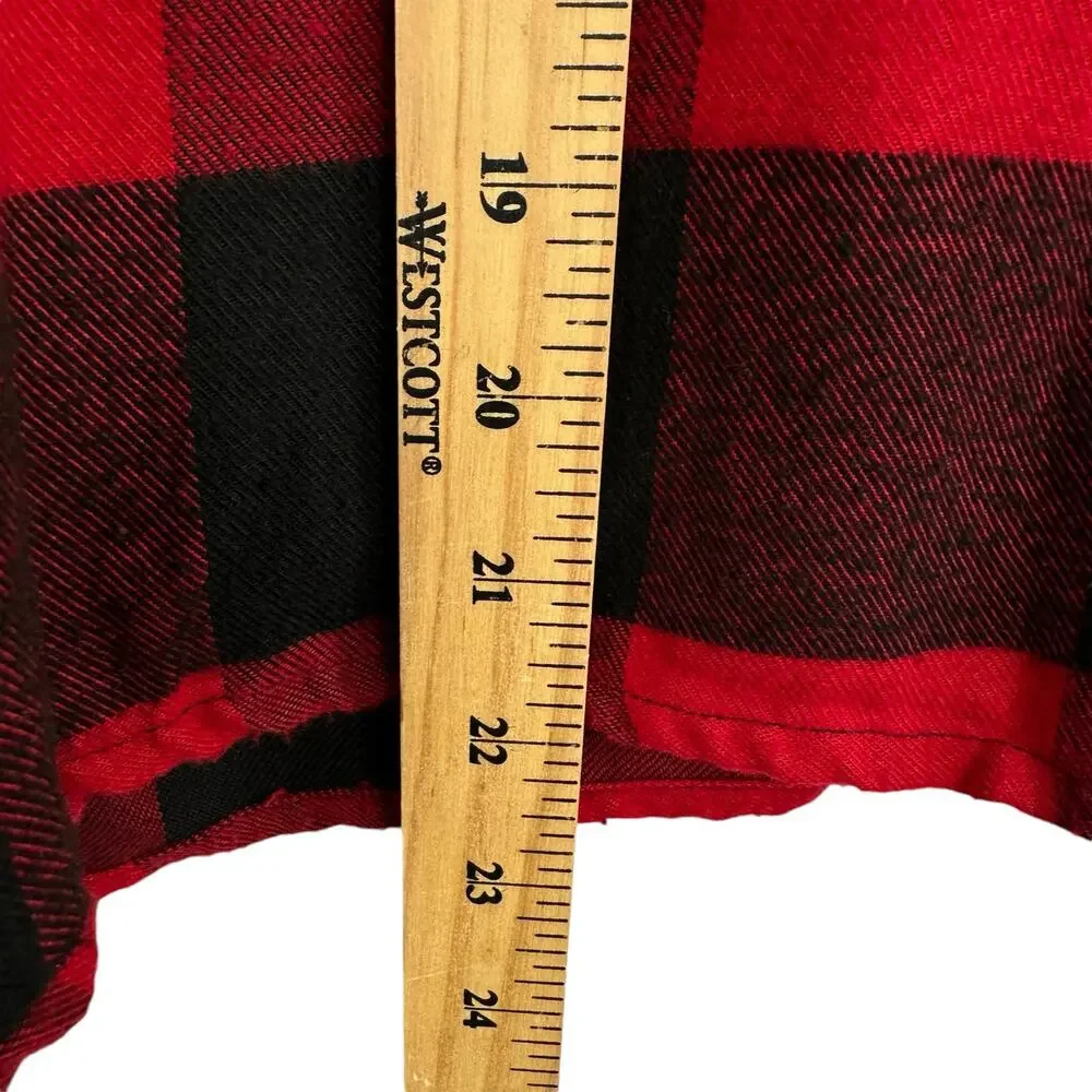 Hippie Rose Buffalo Plaid Flannel Button Up Women M Y2K Western Lumberjack Cabin - Picture 7 of 10